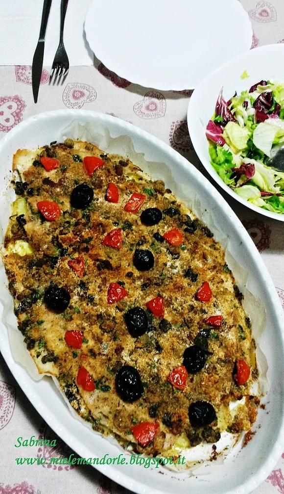 Pesce persico al forno con panure aromatica
