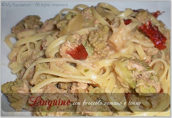 Linguine con broccoli romani e tonno