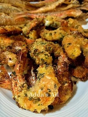Gamberi gratinati con pinoli