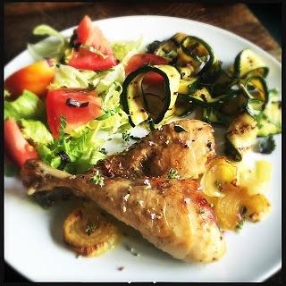 Fusi di pollo al limone e timo