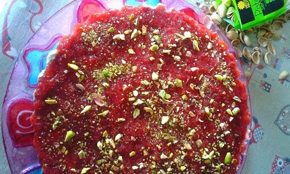 Torta di Fragole e Pistacchi senza forno