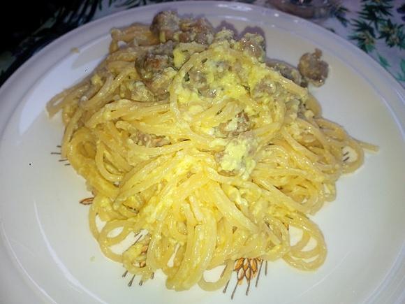 Carbonara di salsiccia