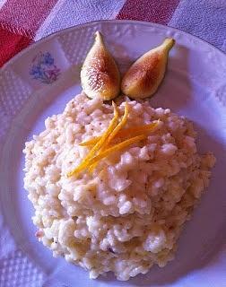 Risotto con fichi e arancia, mantecato all' Asiago