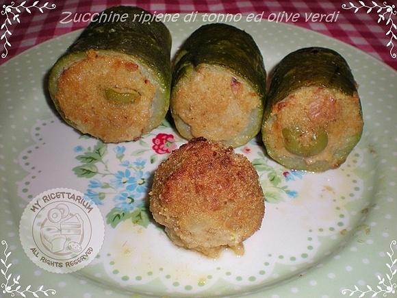 Zucchine ripiene di tonno e olive verdi