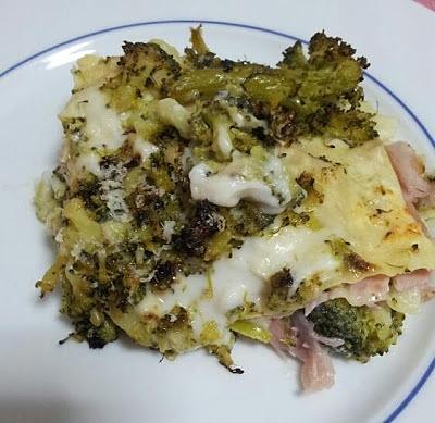Lasagne con broccoli e prosciutto cotto