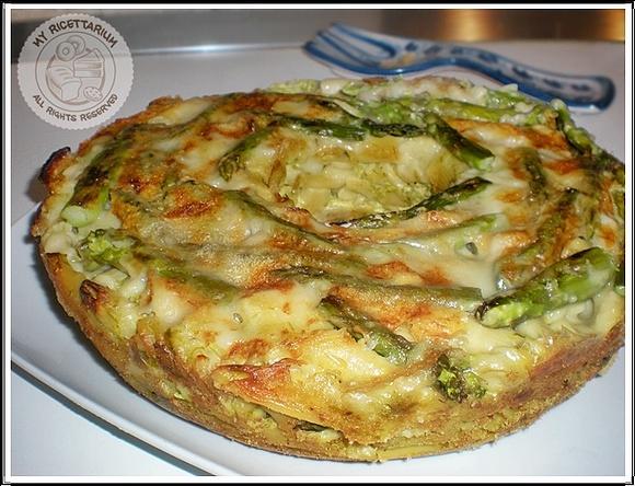 Timballo di pasta con asparagi