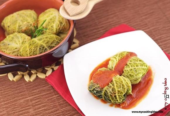 Involtini di verza con funghi