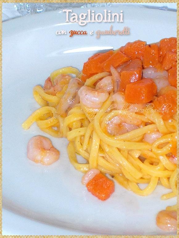 Tagliolini con zucca e gamberetti
