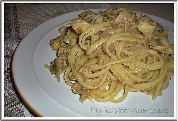 Linguine con tonno e carciofini
