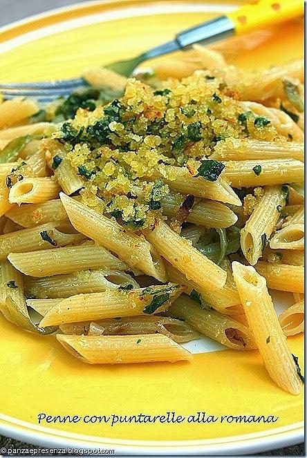 Penne con puntarelle alla romana