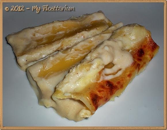 Cannelloni con crema di patate funghi porcini e tartufo bianco