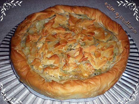 Torta rustica con pasta fillo, broccolo siciliano e salsiccia