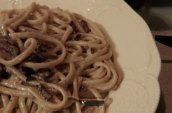Linguine robiola e speck