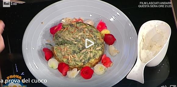 Tortino di cicoria patate olive con maionese senza uova