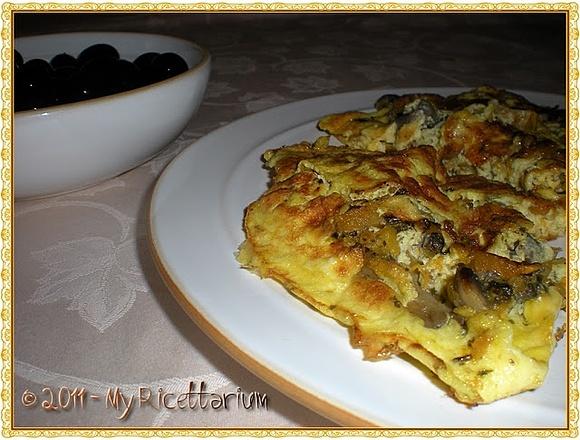 Frittata con zucca e funghi champignon