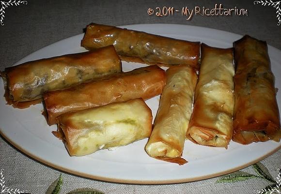 Involtini di pasta fillo con formaggio di capra
