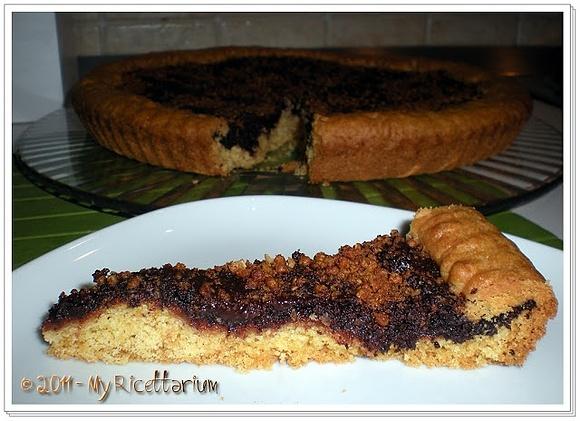 Crostata con mele cotogne e crema di cioccolato all'amaretto
