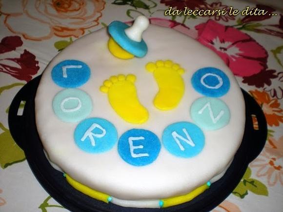 Torta decorata per la nascita del nipotino Lorenzo