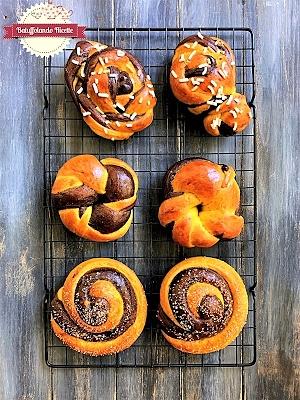 Brioches bicolore con zucca e cacao con fava Tonka