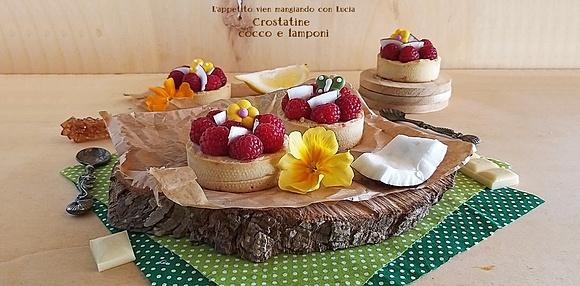 Crostatine cocco e lamponi