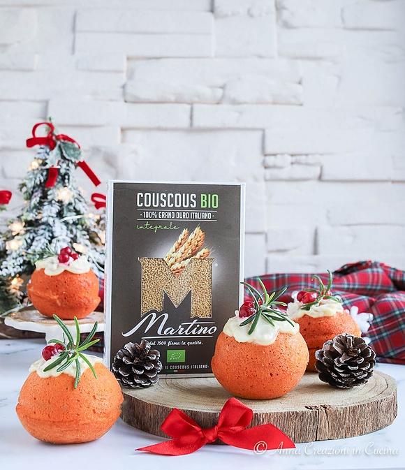 Palline natalizie salate con couscous