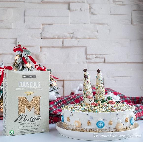 Cheesecake natalizia con couscous