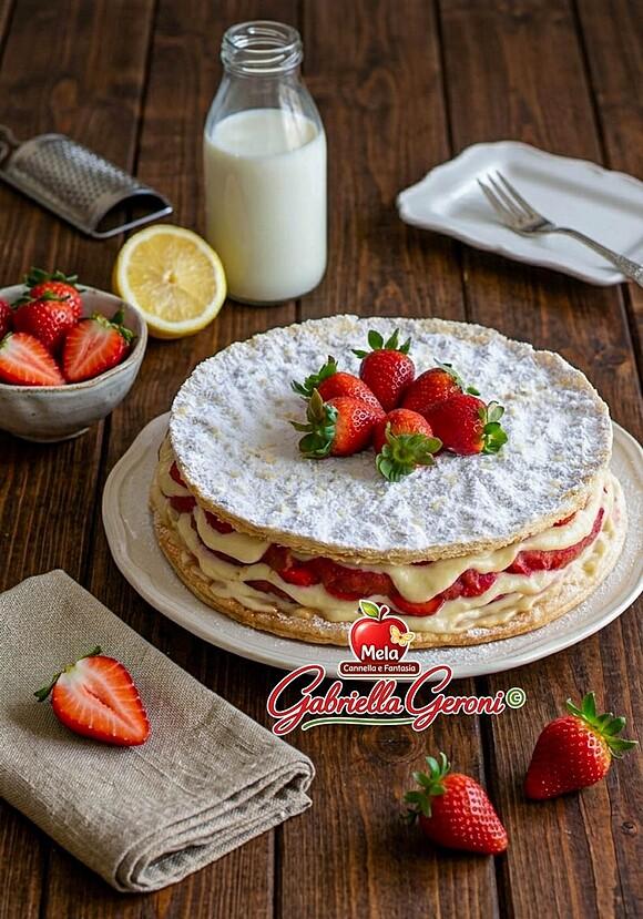 Torta diplomatica con fragole e crema al limone
