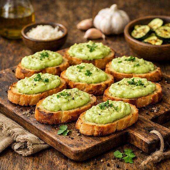 Crostini con crema di zucchine
