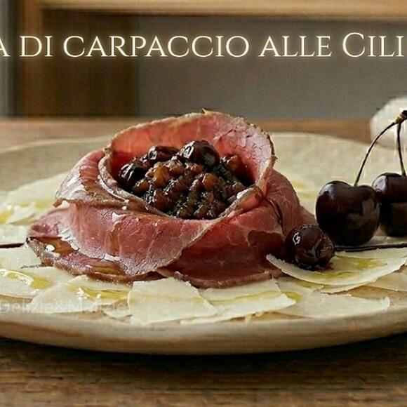 Rosa di carpaccio alle ciliegie