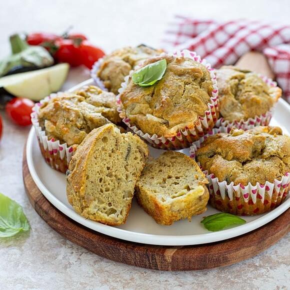 Muffin alle melanzane e pesto