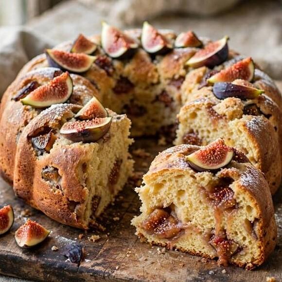 Ciambella ai fichi soffice e golosa con fichi freschi
