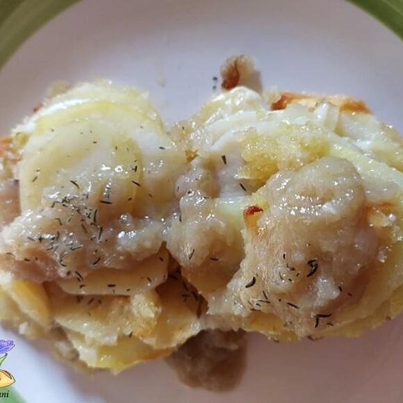 Tortino con crema di scalogno