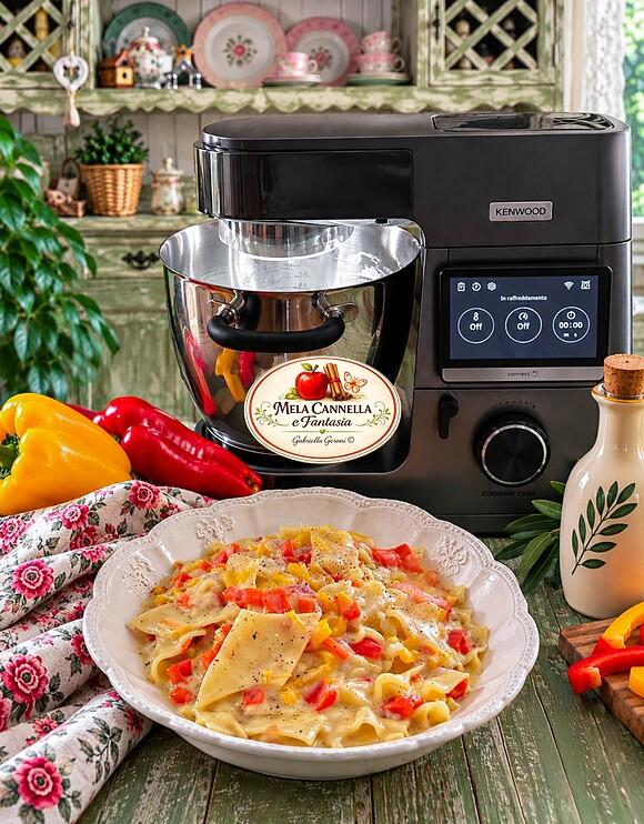 Pasta peperoni e stracchino nel cooking chef kenwood cremosissima