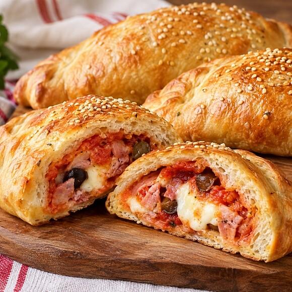 Cartocciata catanese un rustico tipico della rosticceria siciliana