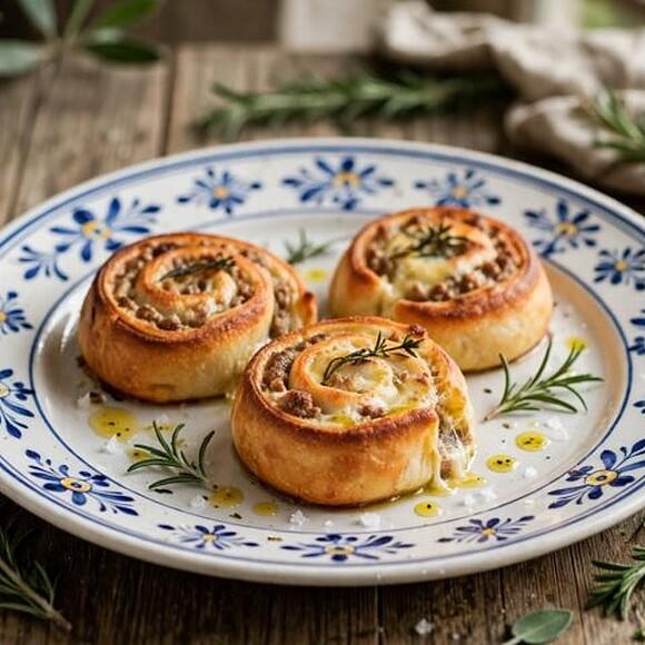 Tomasini ragusani: rosette ripiene di ricotta e salsiccia