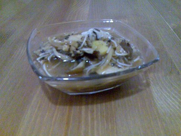 Bifun in brodo di Maitake